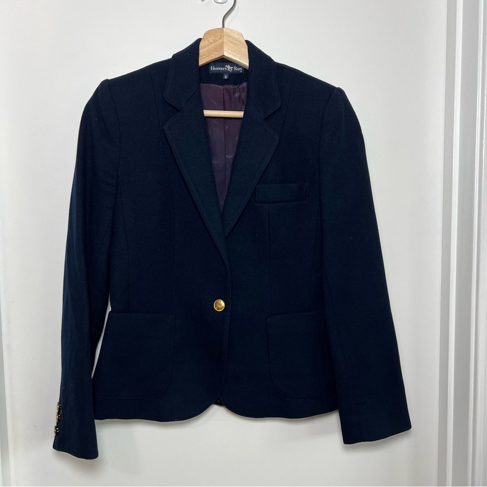 Hunters Run Vintage Navy‎ Wool Union Made in USA Blazer, Size 6